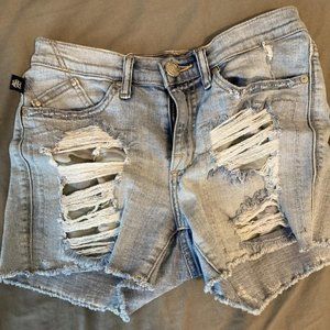 Rock & Republic Grey Ripped Jean Shorts